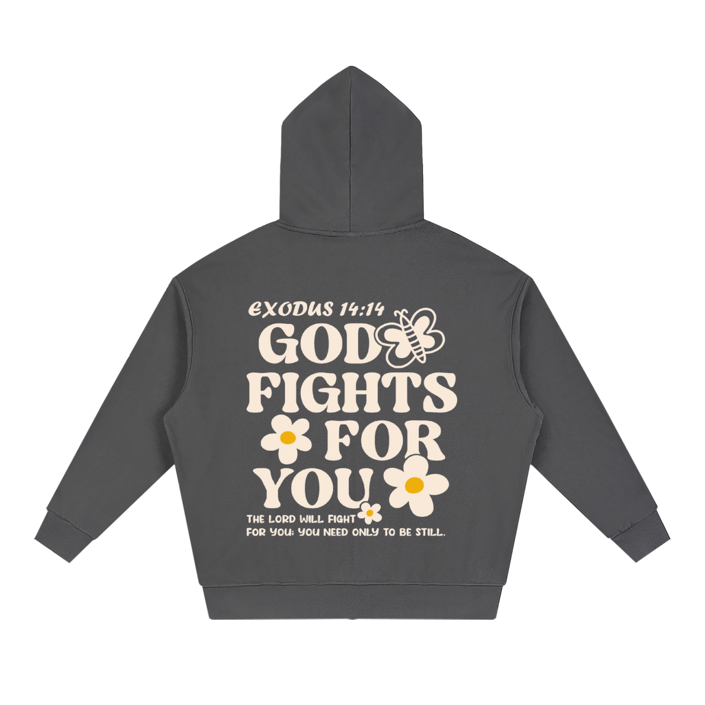 Unisex Loose Solid Full Zip Hoodie