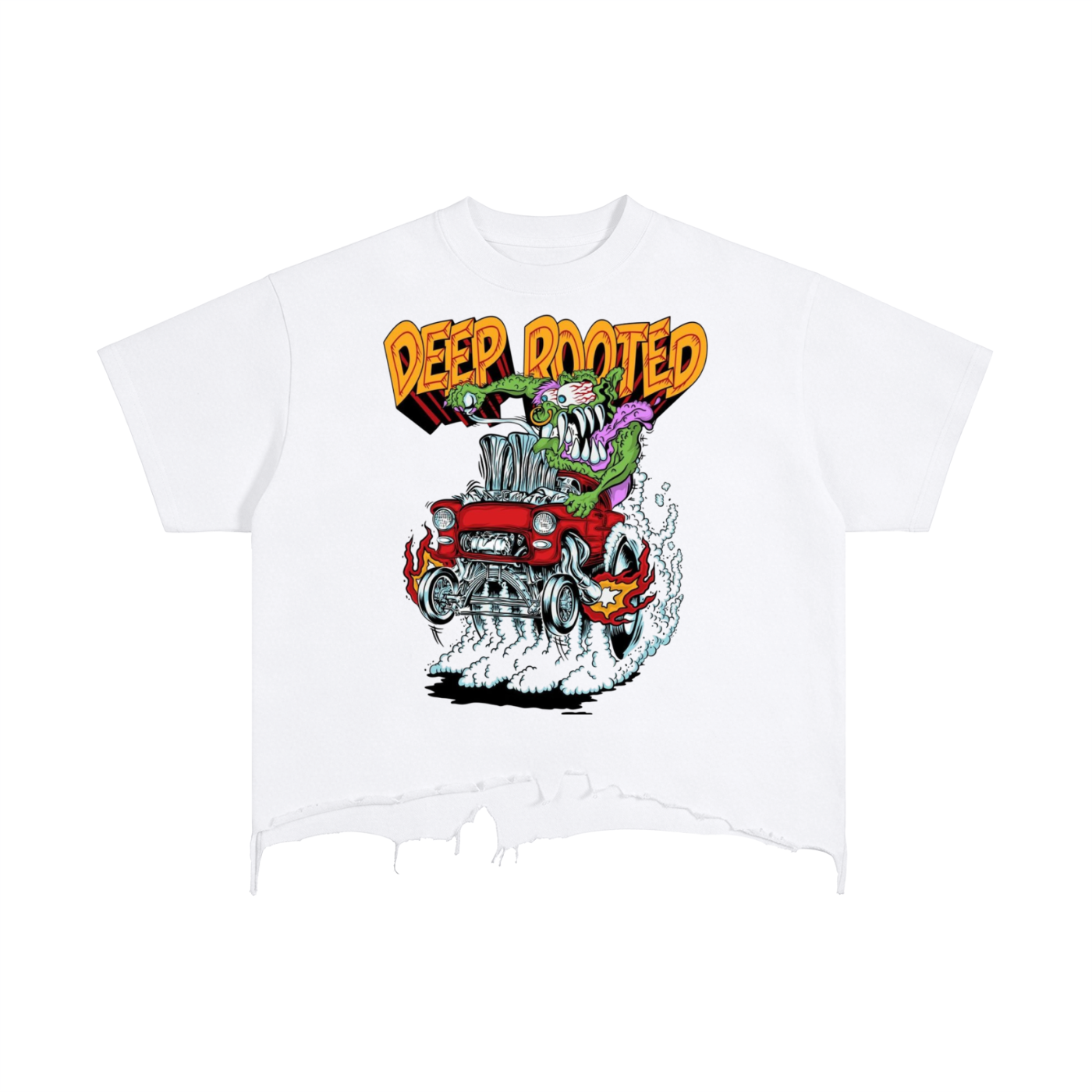 Vintage Wash Boxy Distressed Hem T-Shirt