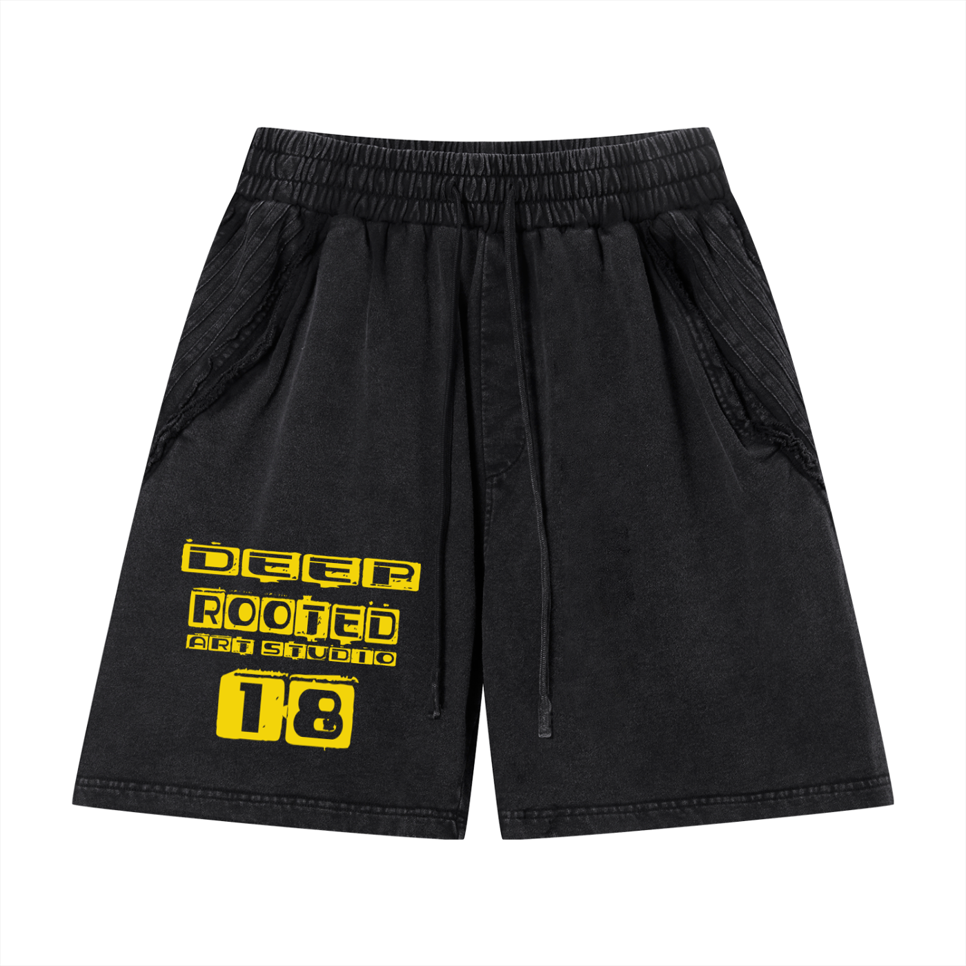 Unisex Vintage Wash Raw Edge Shorts