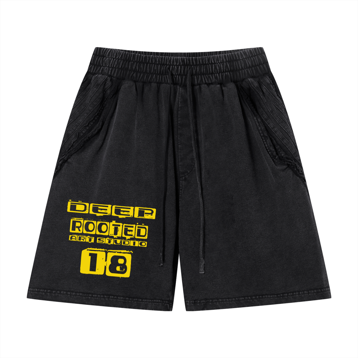 Unisex Vintage Wash Raw Edge Shorts