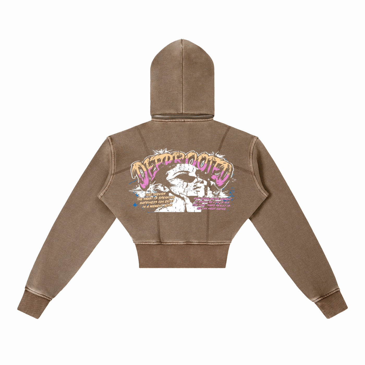 Vintage Washed Cropped Fleece Hoodie