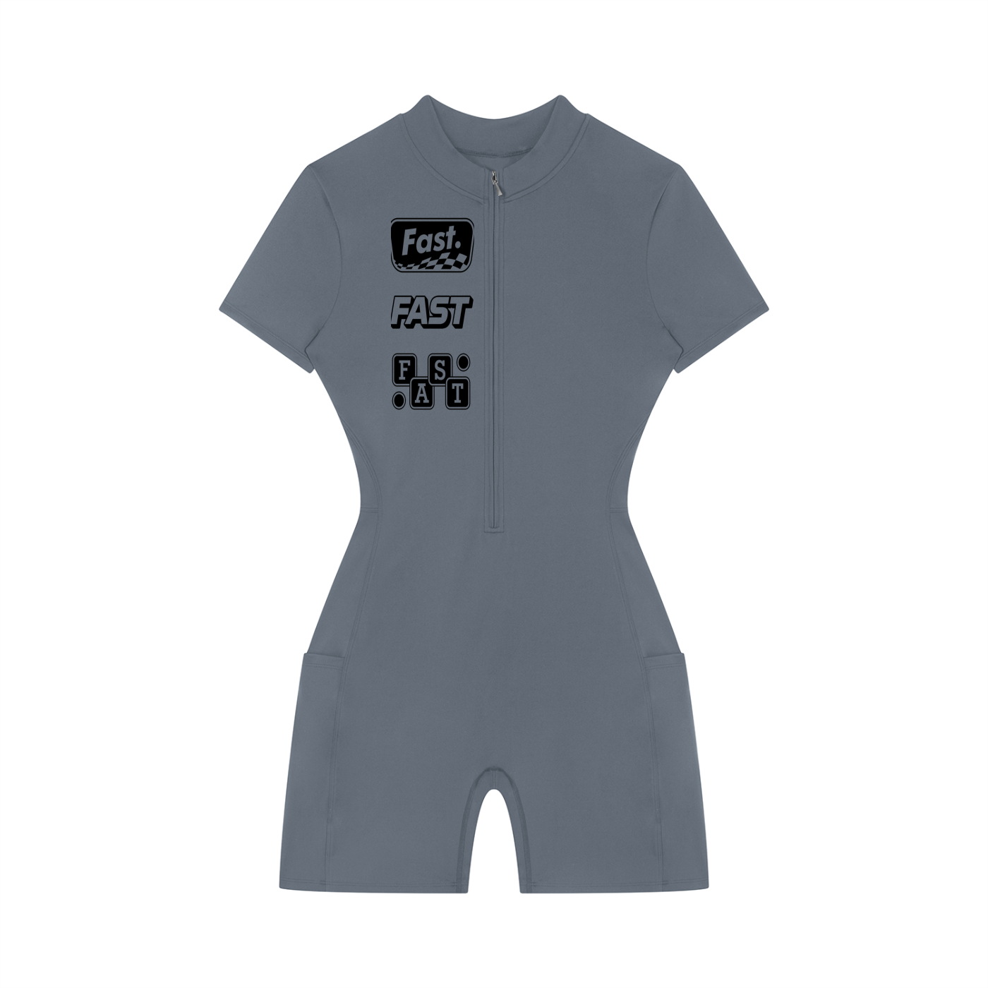 Women's Quarter-Zip Short Sleeve Romper