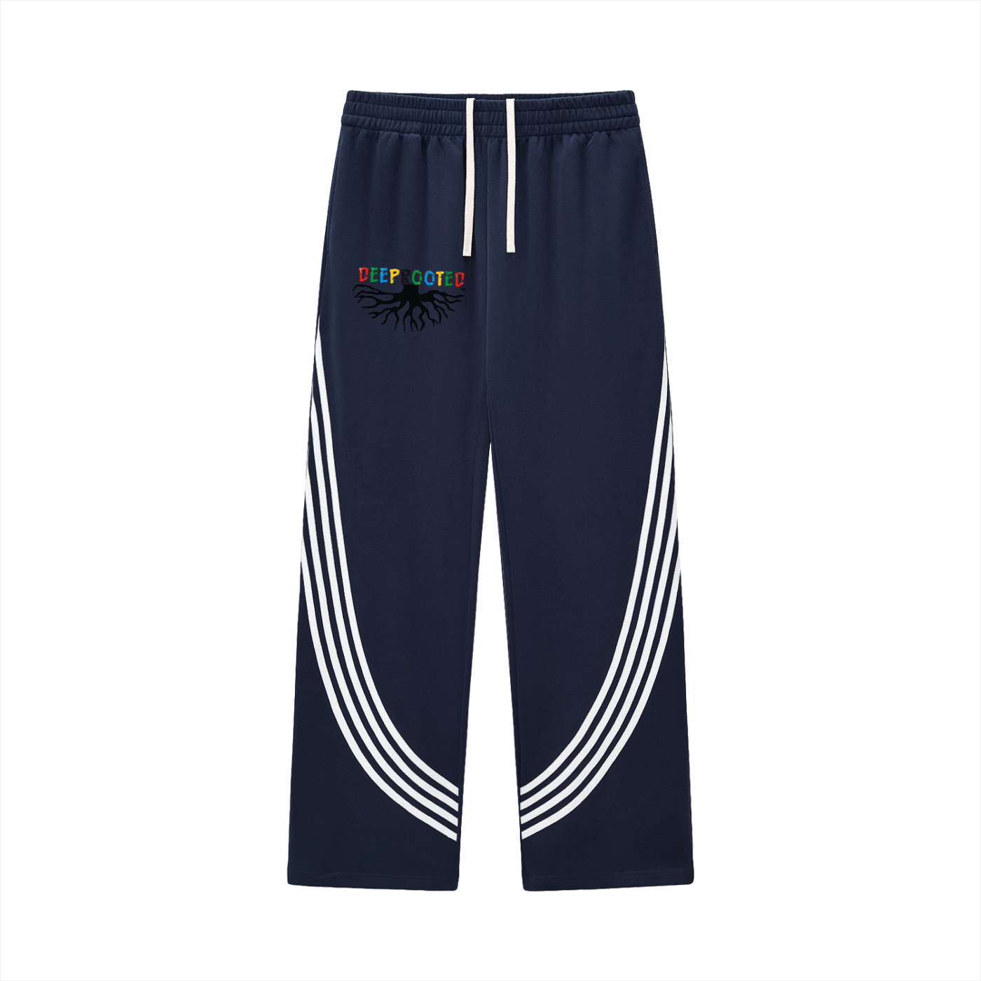 Curved Stripe Straight Sweatpants