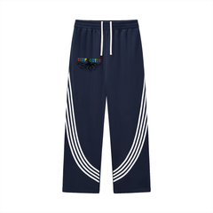 Curved Stripe Straight Sweatpants