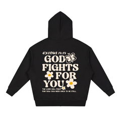 Unisex Loose Solid Full Zip Hoodie
