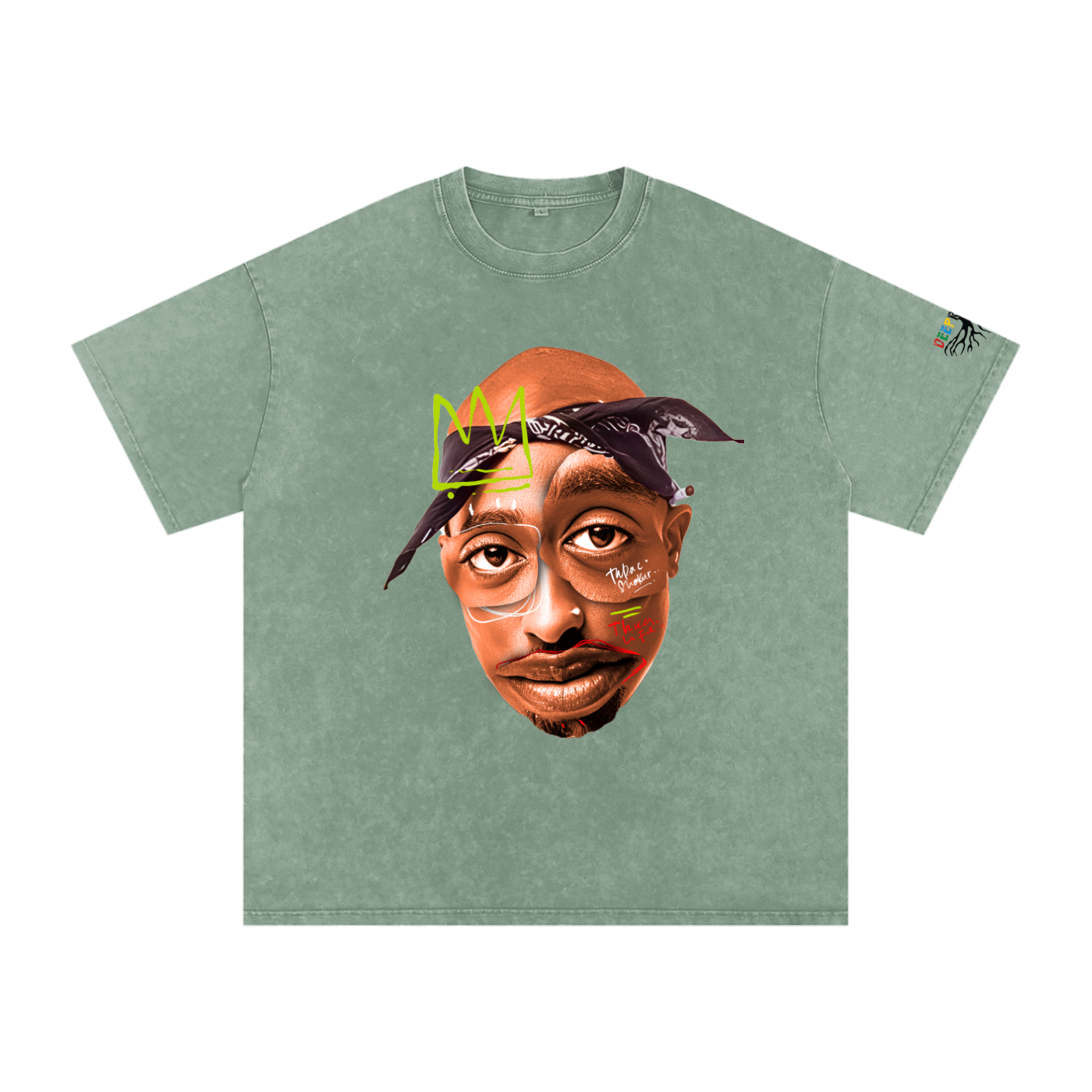 Snow Washed Oversized Cotton T-Shirt