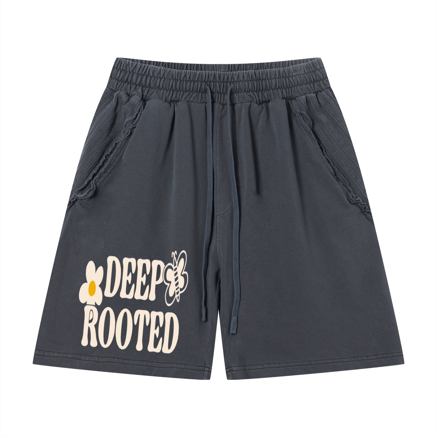 Unisex Vintage Wash Raw Edge Shorts