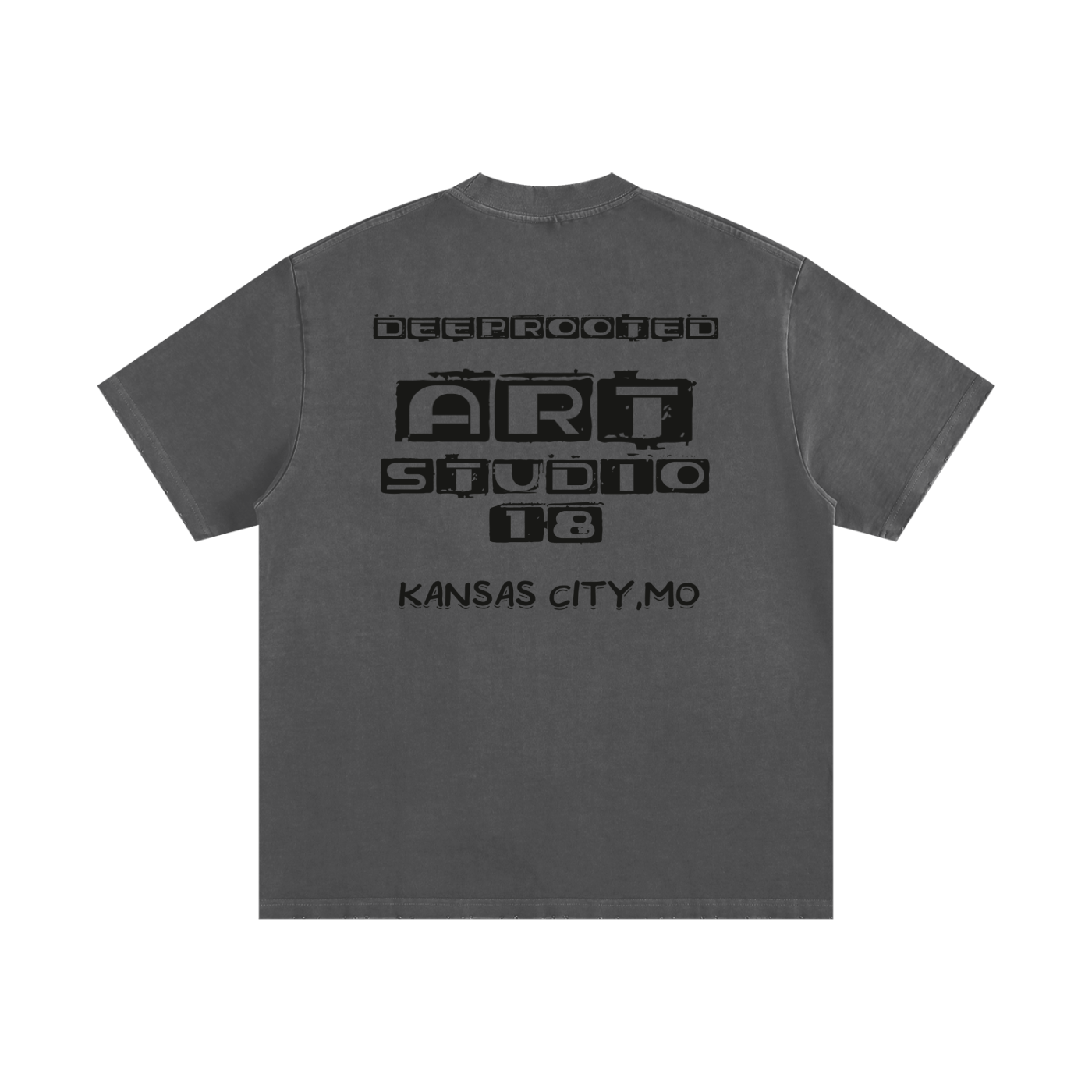 DEEPROOTED ART COLLECTION Heavyweight Vintage Washed Frayed T-Shirt