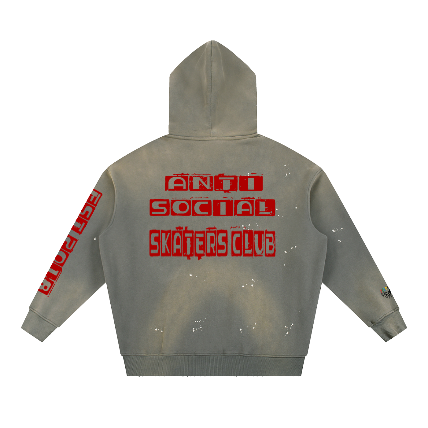 Vintage Washed Frayed Fleece Hoodie
