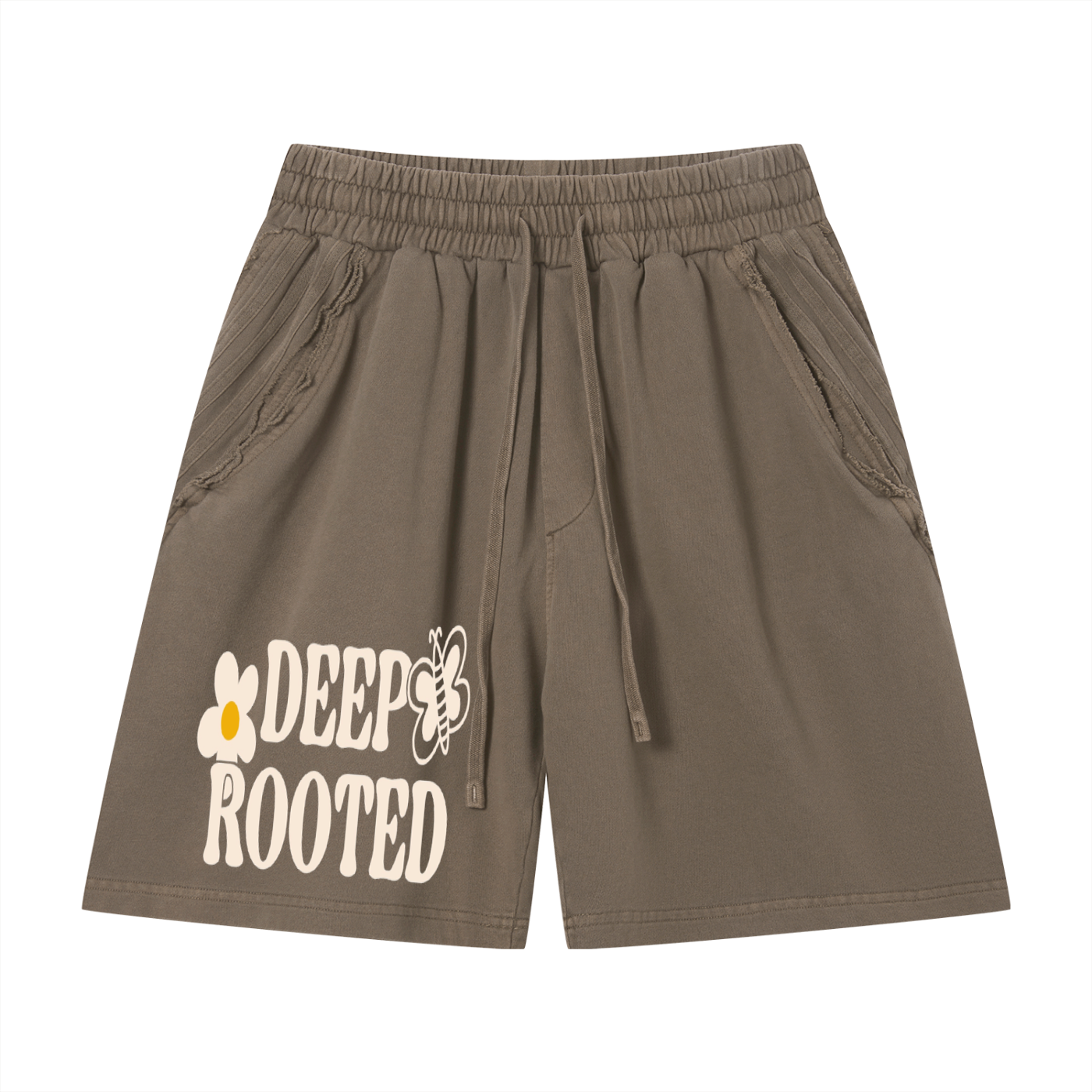 Unisex Vintage Wash Raw Edge Shorts