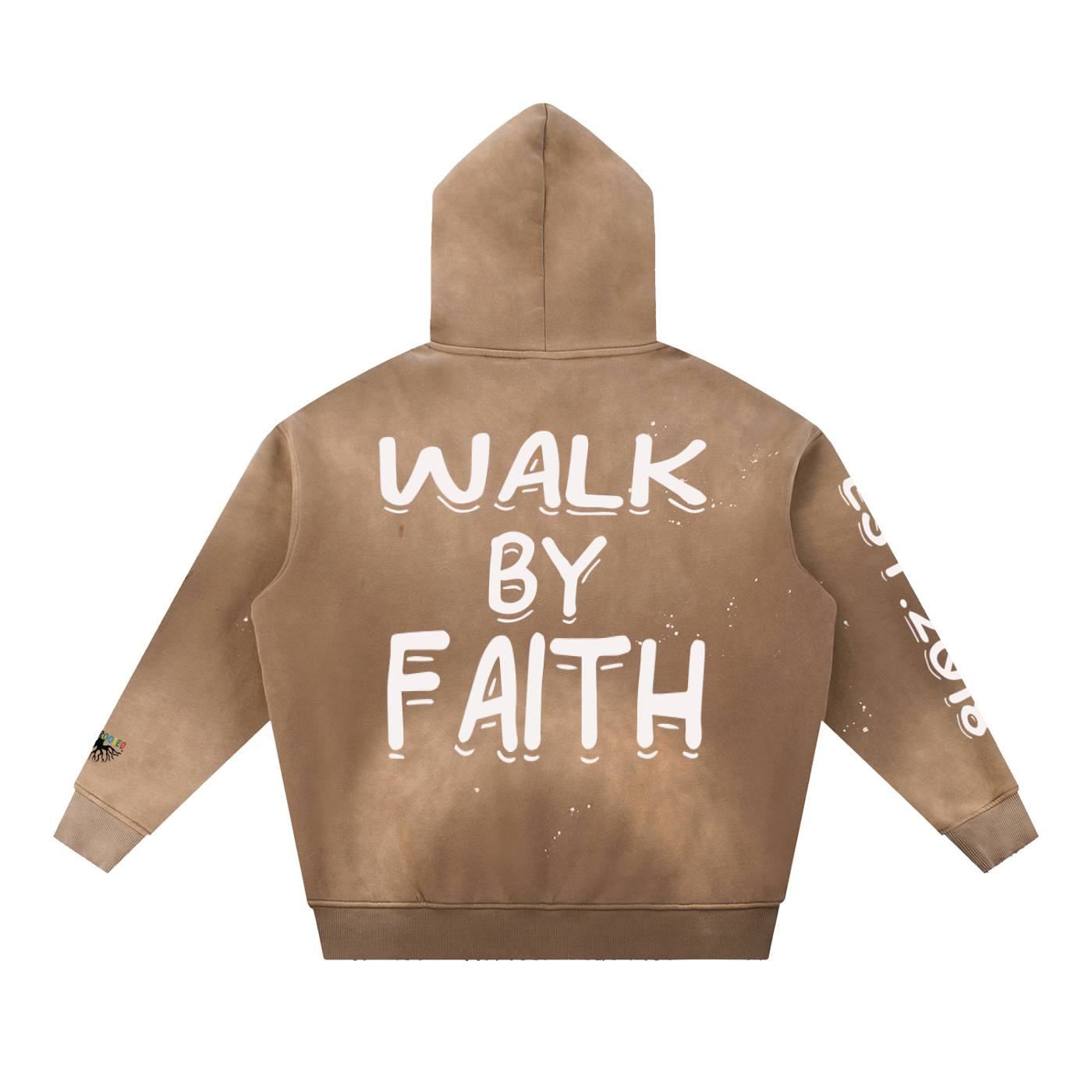 Vintage Washed Frayed Fleece Hoodie