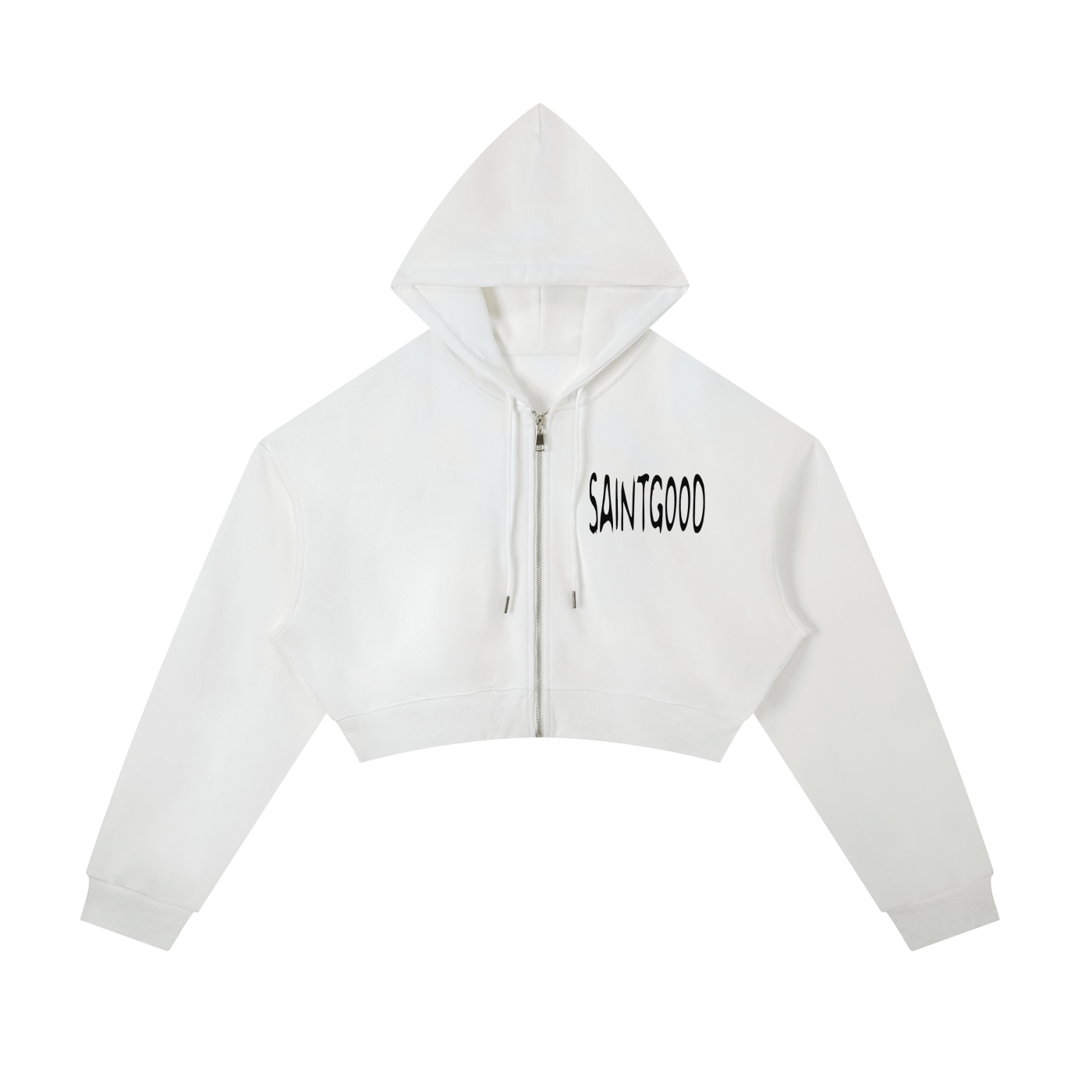 Essential Cropped Zip-Up Hoodie