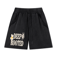 Unisex Vintage Wash Raw Edge Shorts