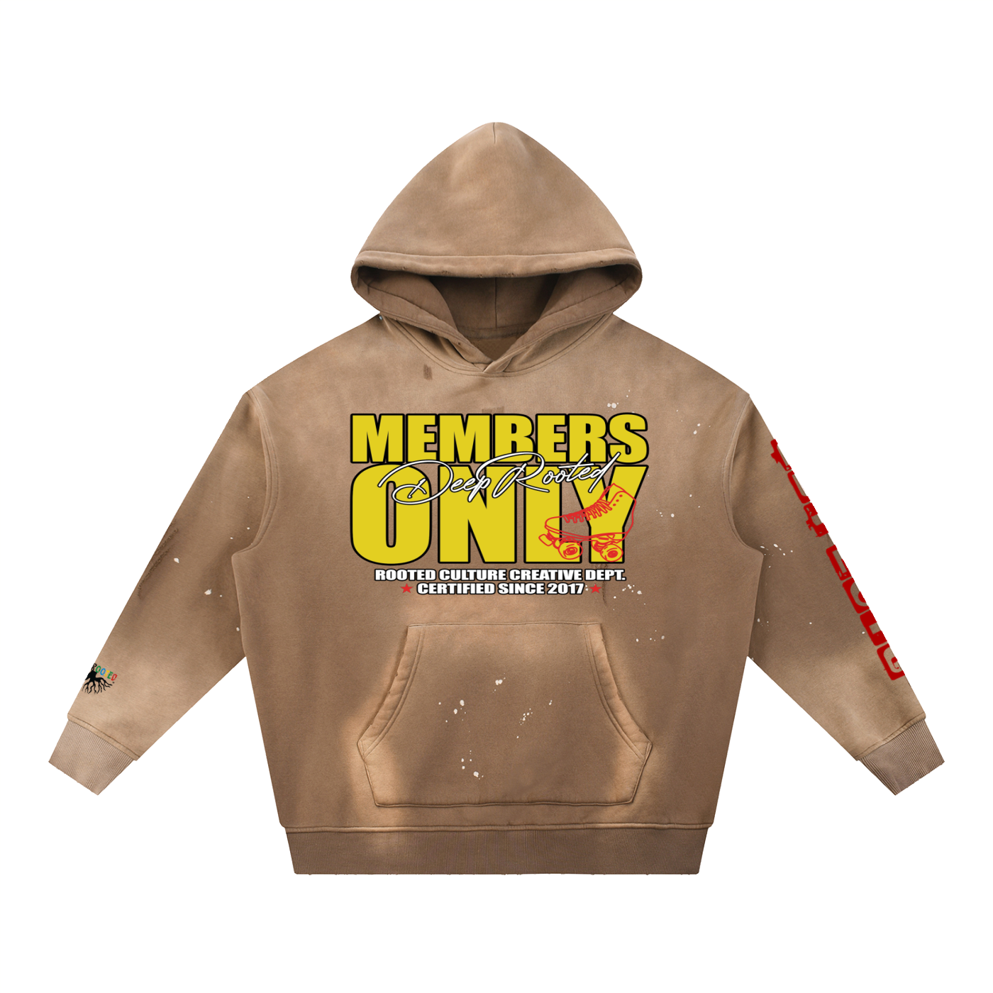 Vintage Washed Frayed Fleece Hoodie