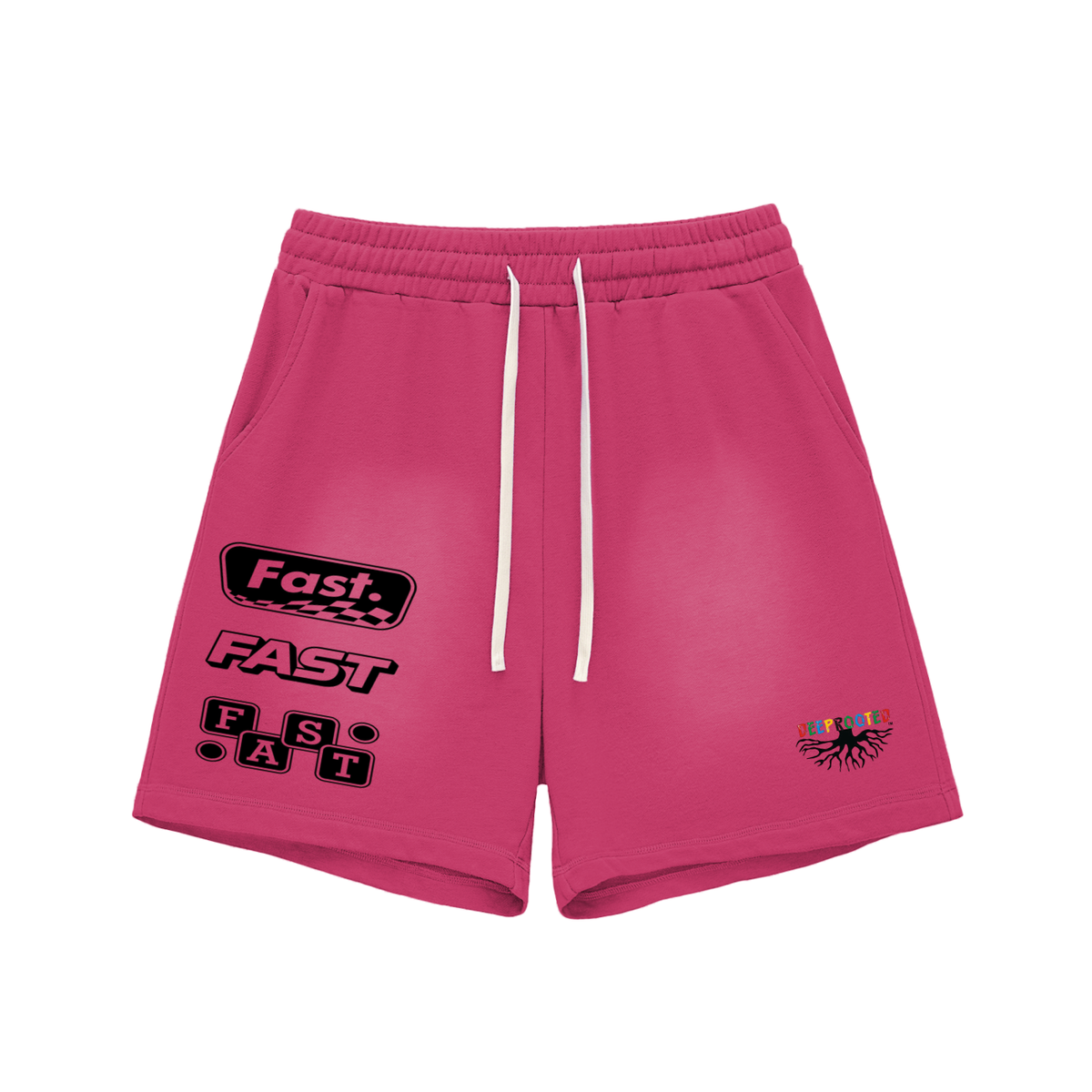 Sun Fade Raw Edge Cotton Shorts