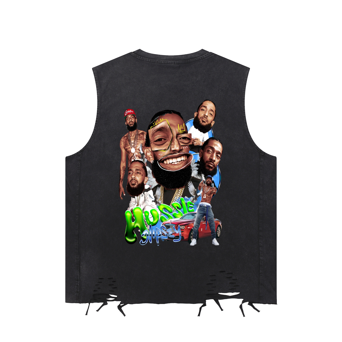 Snow Washed Raw-Hem Tank Top