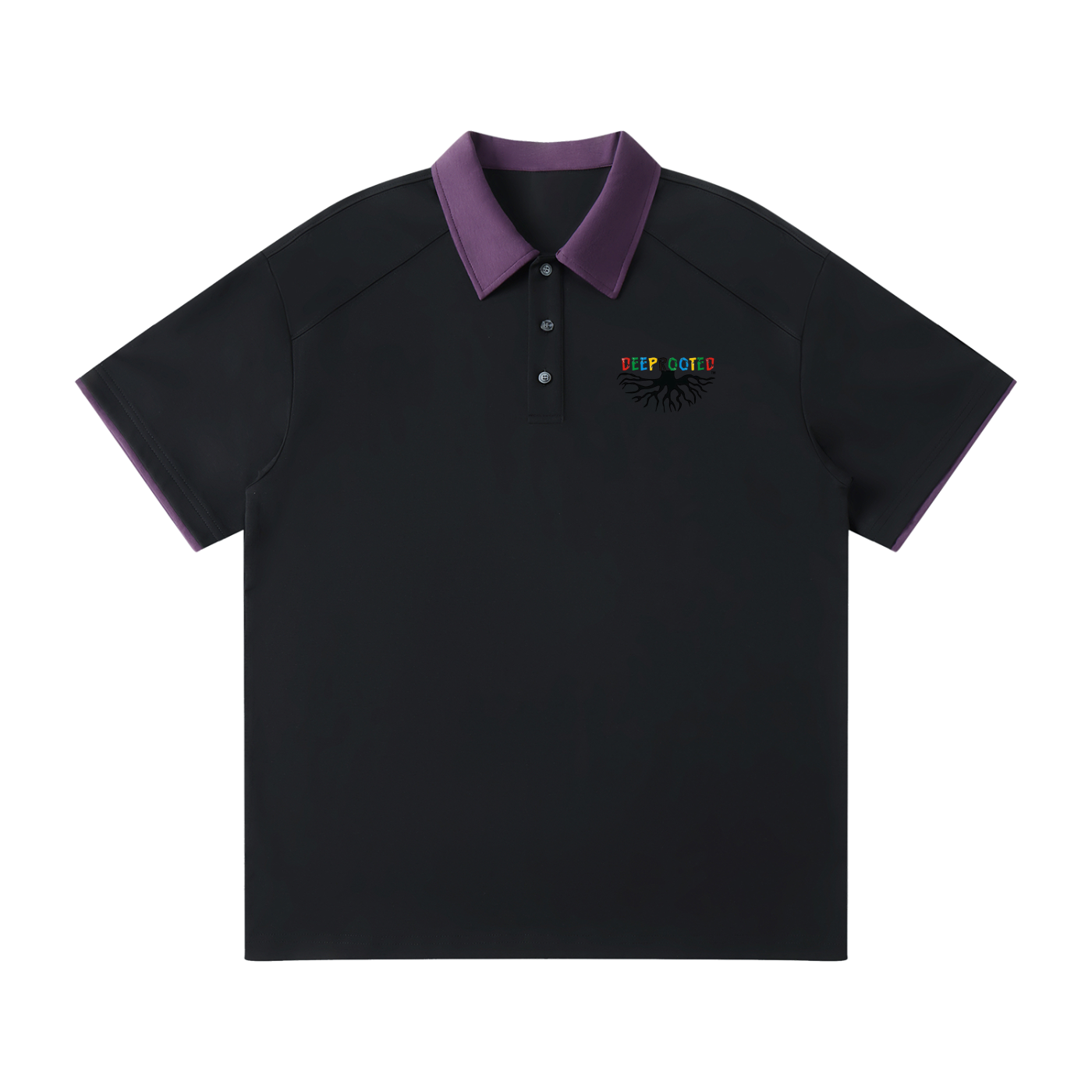 Contrast Collar Raglan Polo Shirt