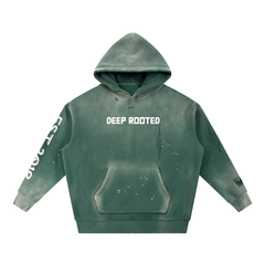 Vintage Washed Frayed Fleece Hoodie