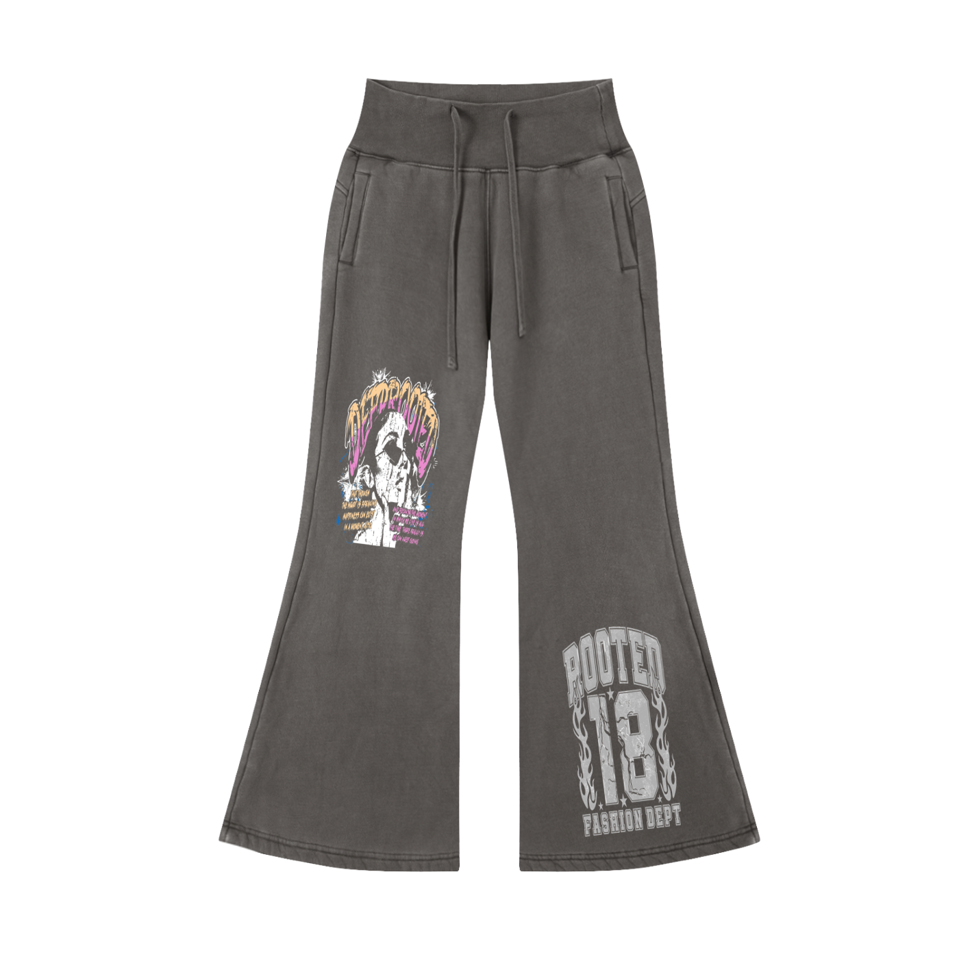 Vintage Washed Flared Fleece Pants