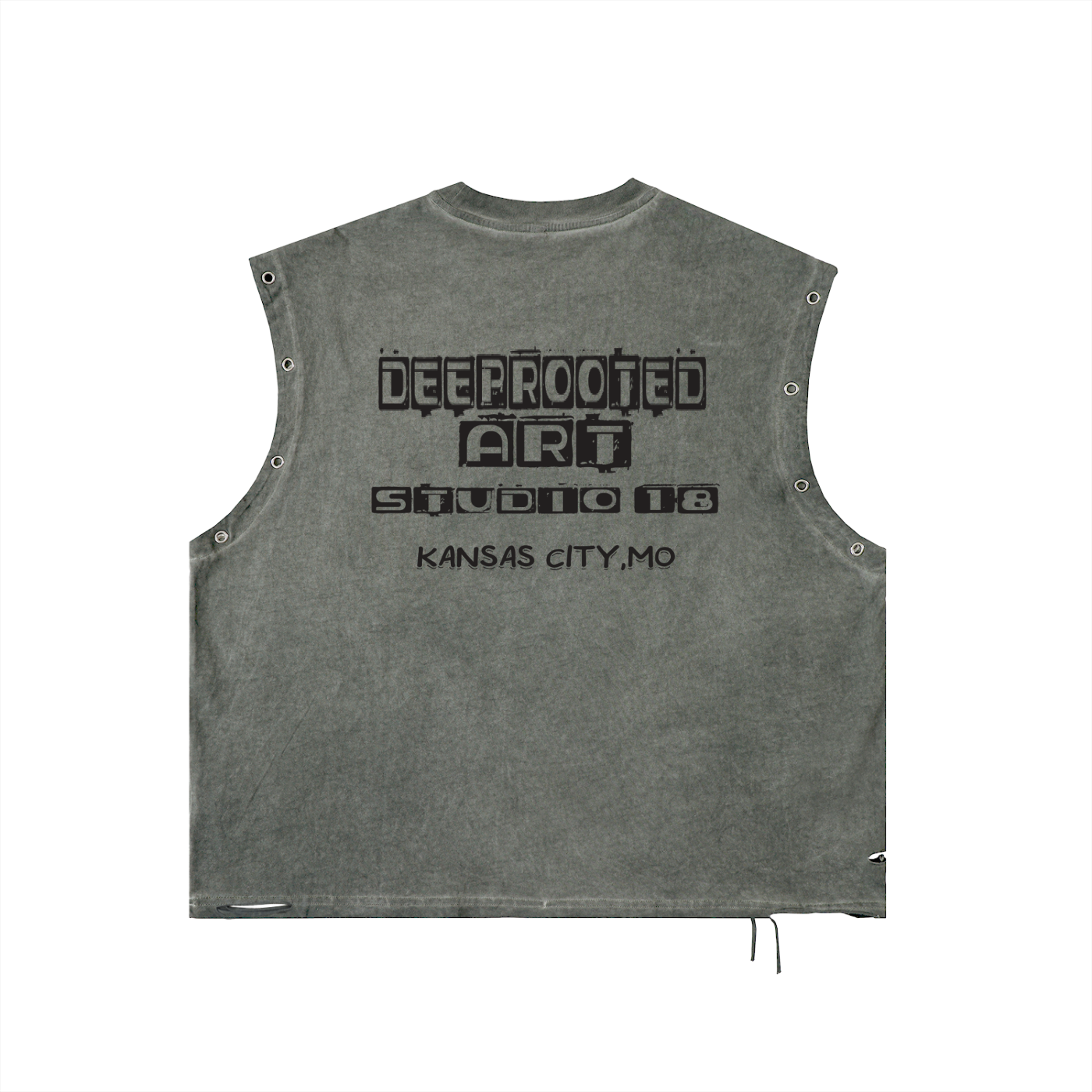 Distressed Grommet Eyelet Tank Top