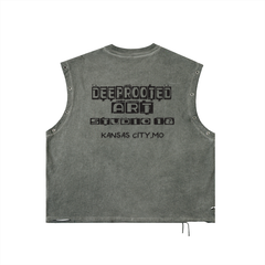Distressed Grommet Eyelet Tank Top