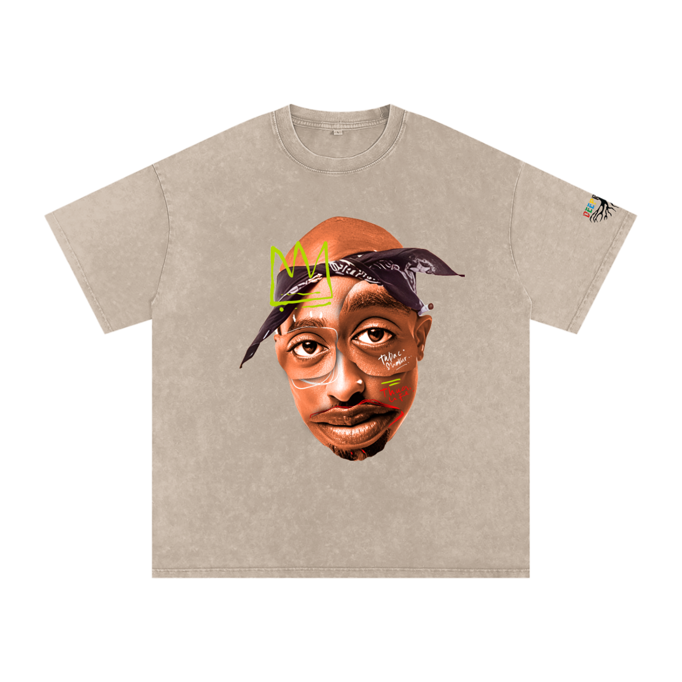 Snow Washed Oversized Cotton T-Shirt