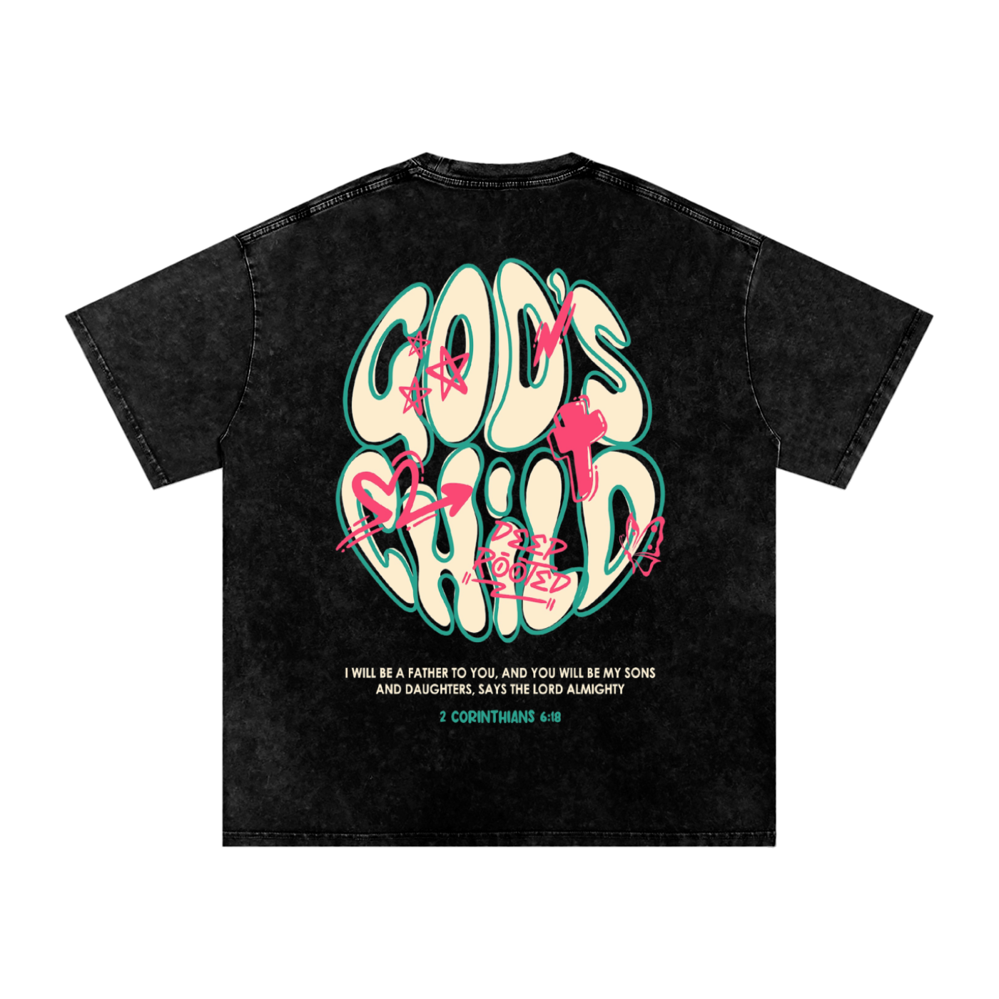 Snow Washed Oversized Cotton T-Shirt