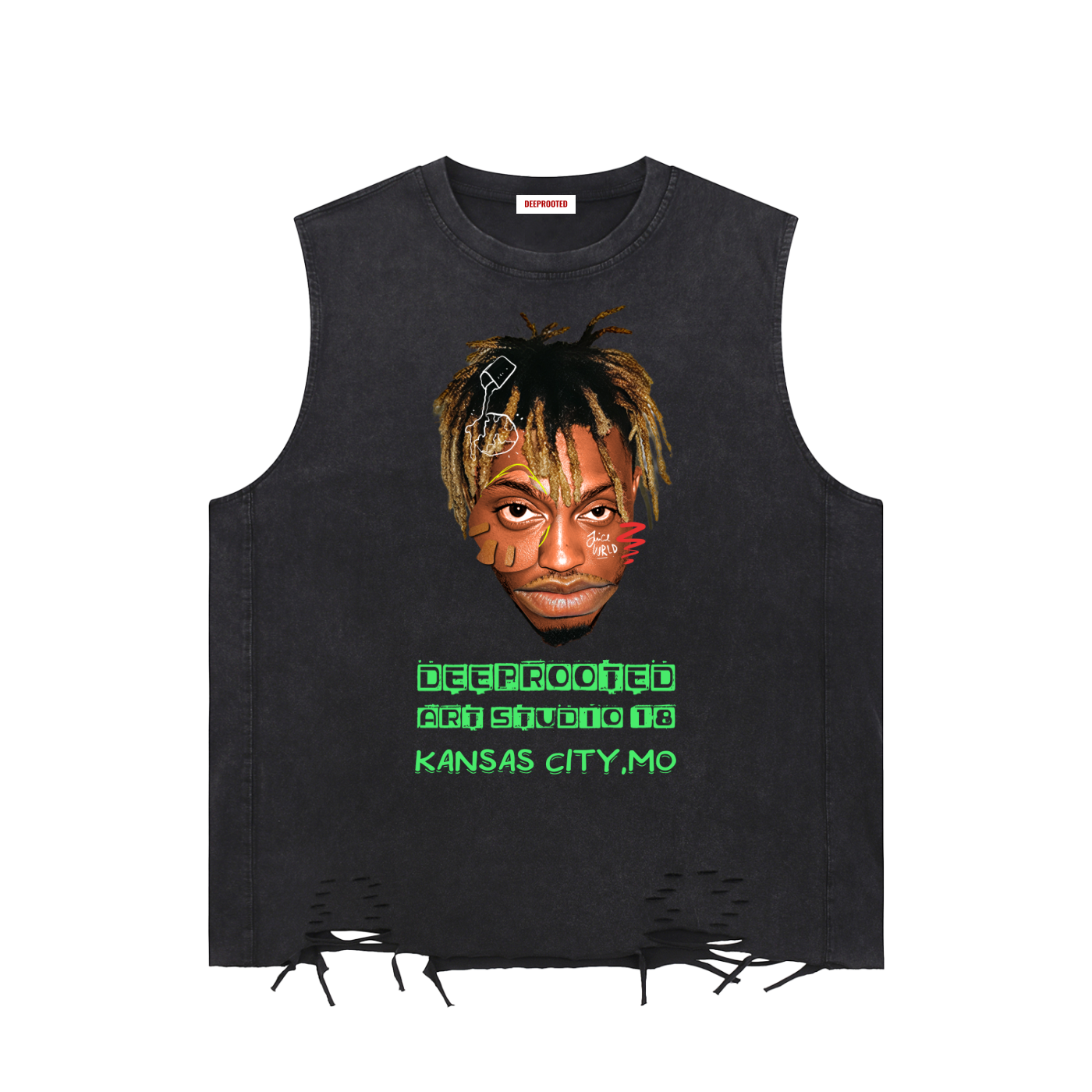 Snow Washed Raw-Hem Tank Top