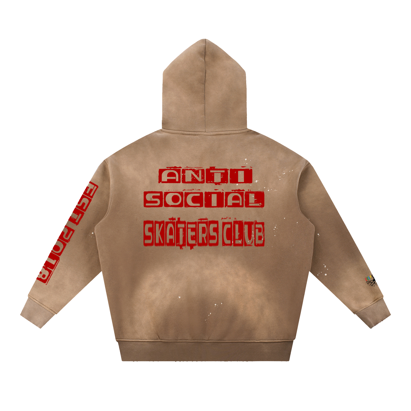 Vintage Washed Frayed Fleece Hoodie