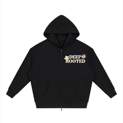 Unisex Loose Solid Full Zip Hoodie