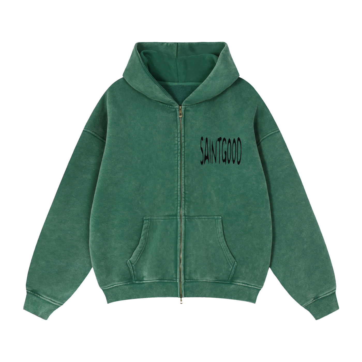 Zip-Through Boxy Fleece Hoodie