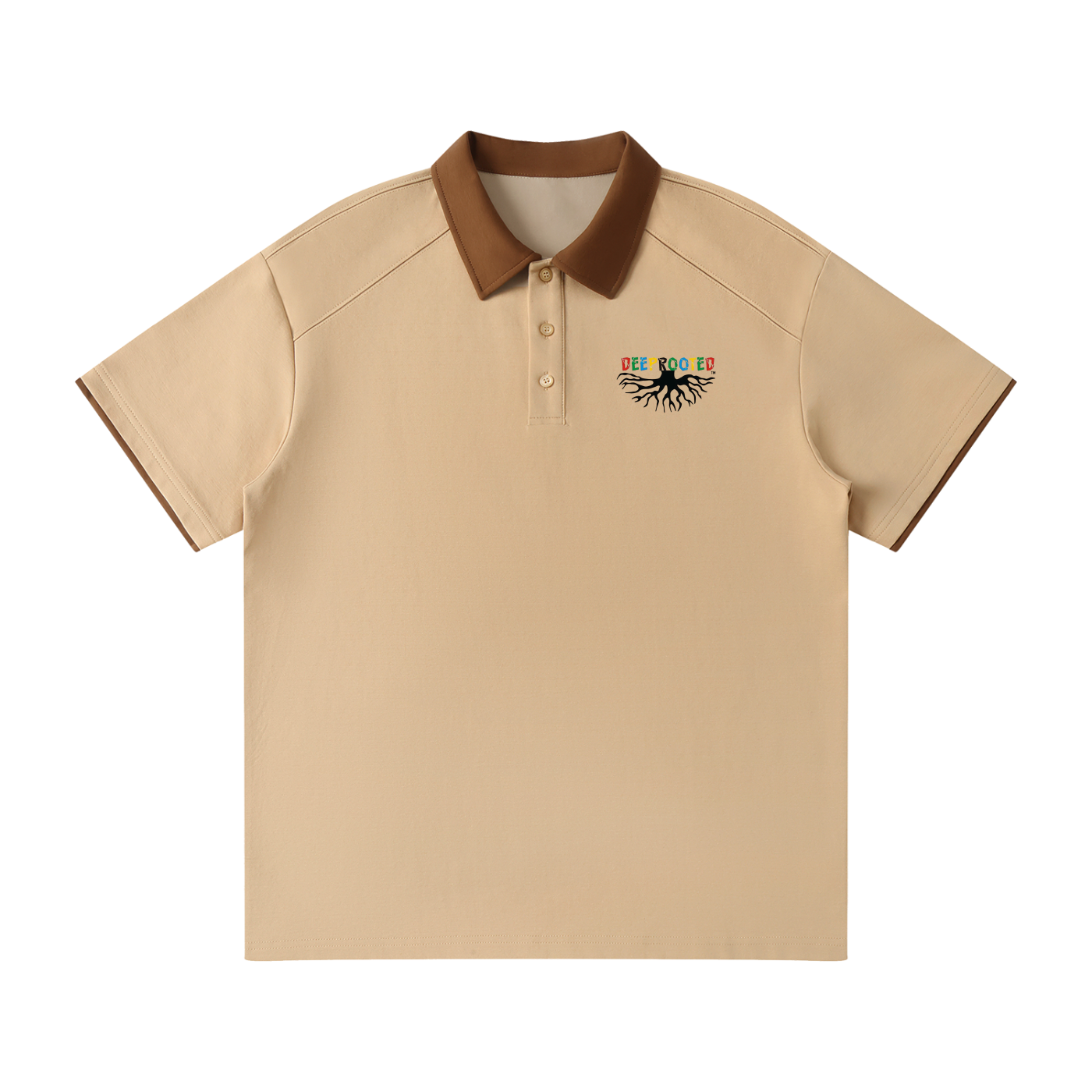 Contrast Collar Raglan Polo Shirt