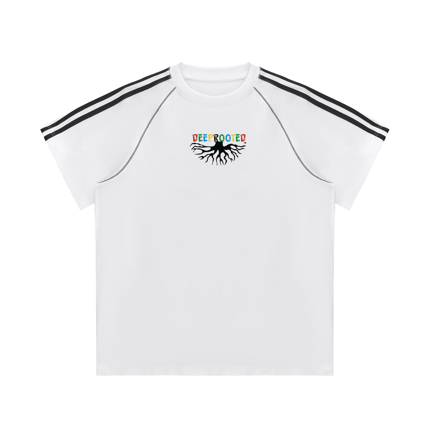 Striped Contrast Stitch T-Shirt