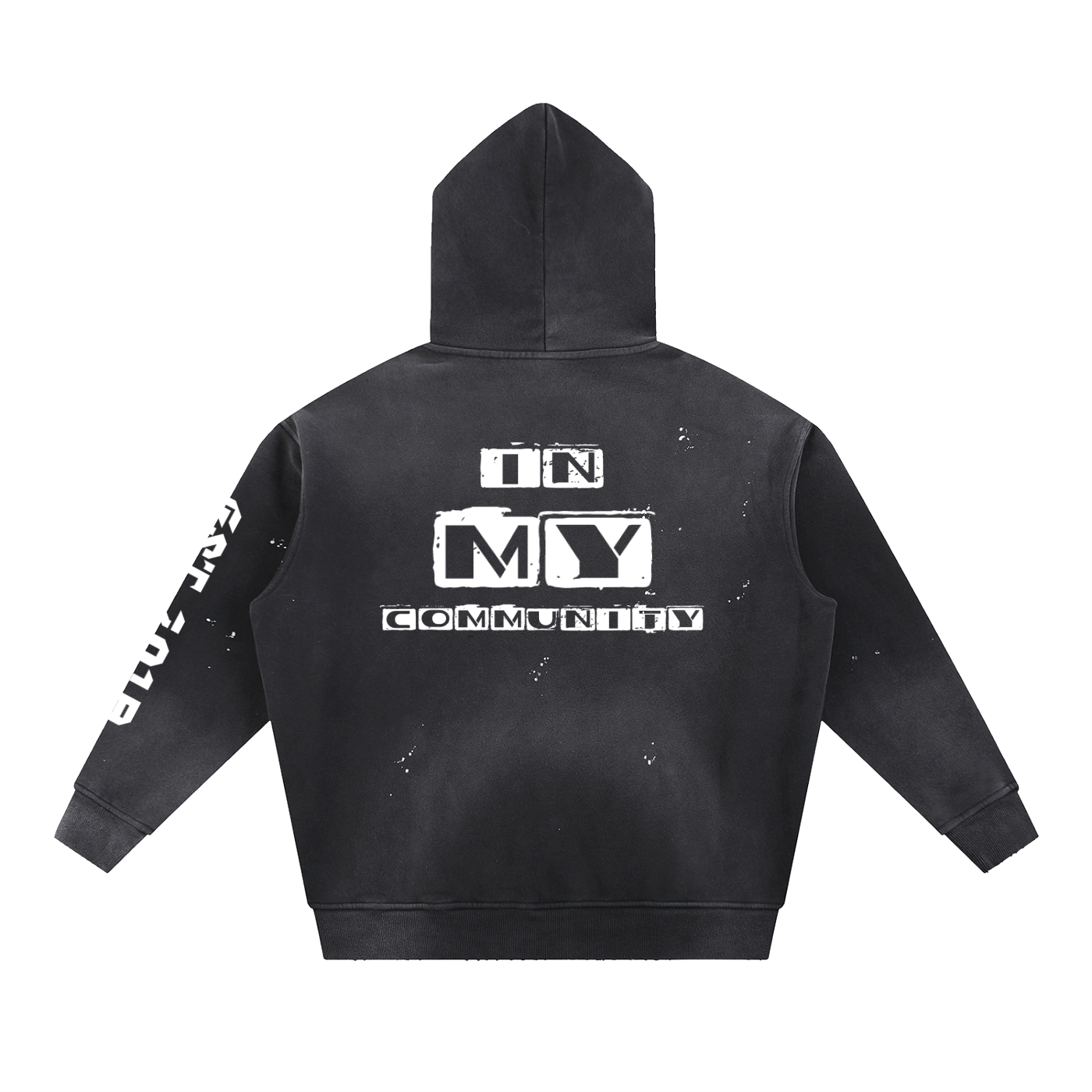 Vintage Washed Frayed Fleece Hoodie