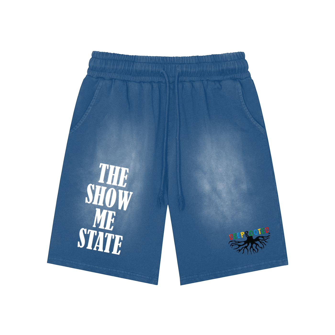 Rectangle Patch Monkey Washed Shorts