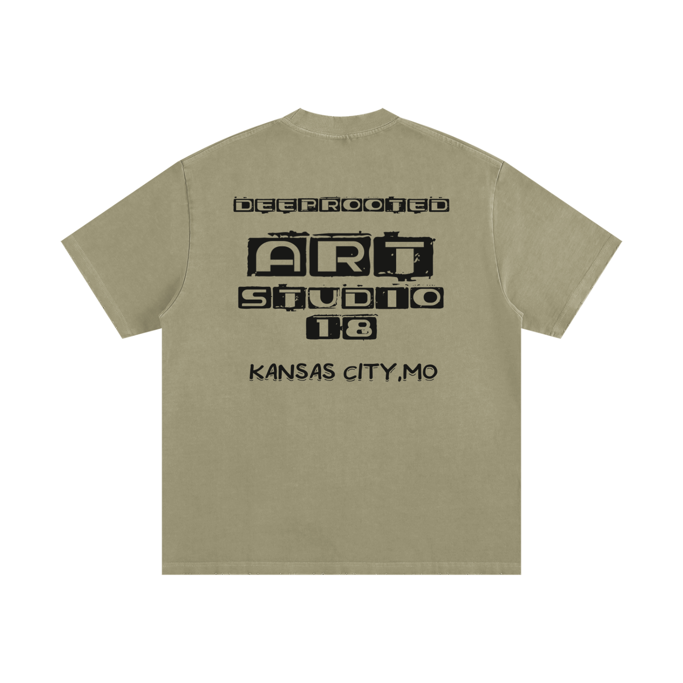 DEEPROOTED ART COLLECTION Heavyweight Vintage Washed Frayed T-Shirt
