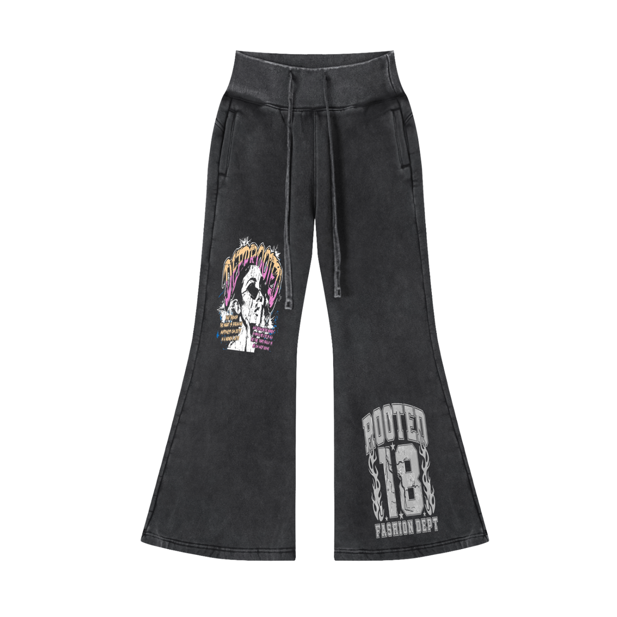 Vintage Washed Flared Fleece Pants