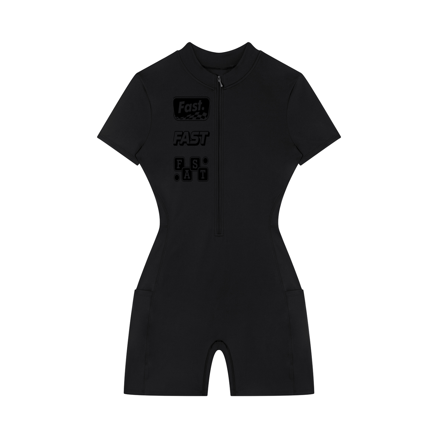 Women's Quarter-Zip Short Sleeve Romper