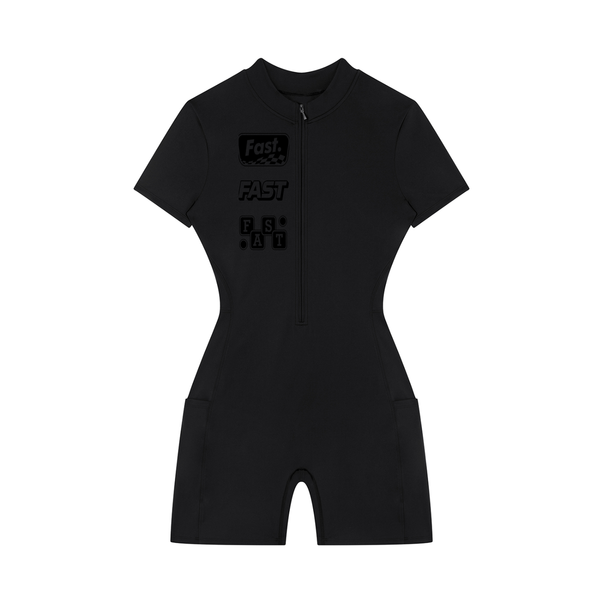 Women's Quarter-Zip Short Sleeve Romper