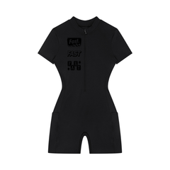 Women's Quarter-Zip Short Sleeve Romper