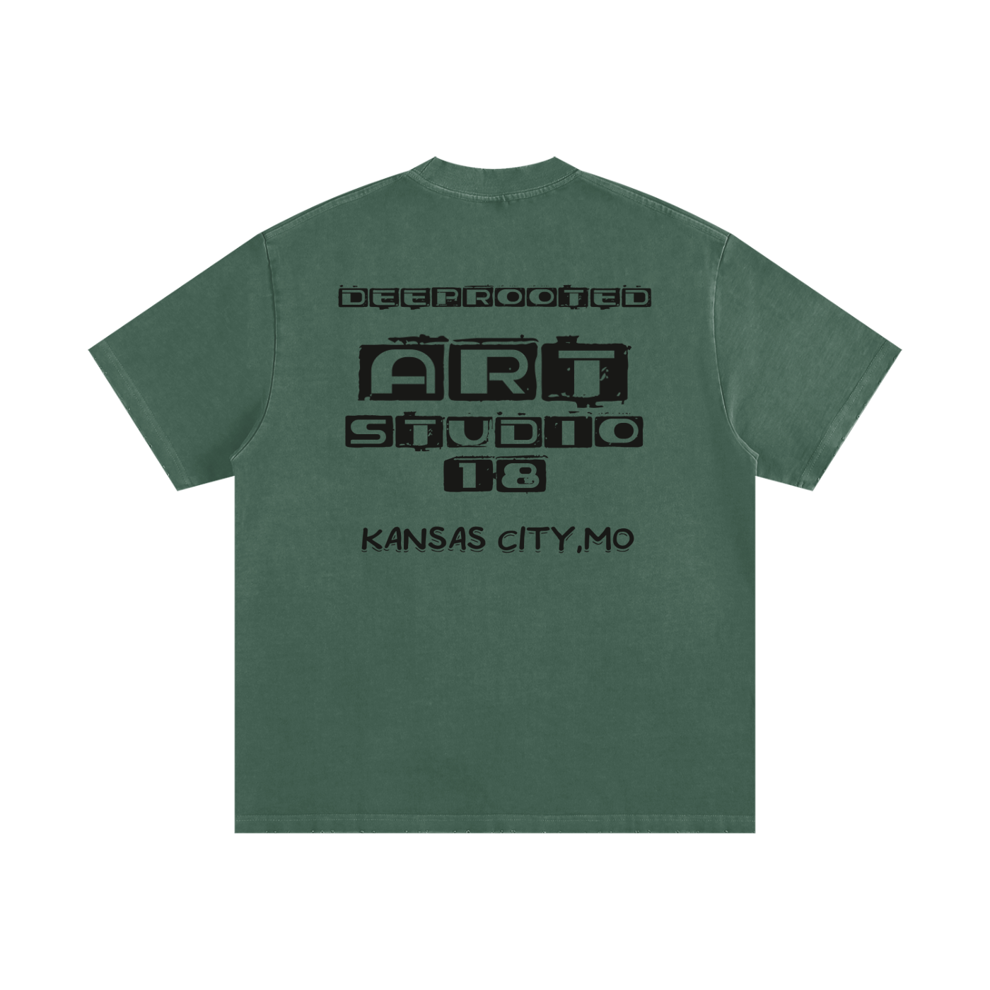 DEEPROOTED ART COLLECTION Heavyweight Vintage Washed Frayed T-Shirt