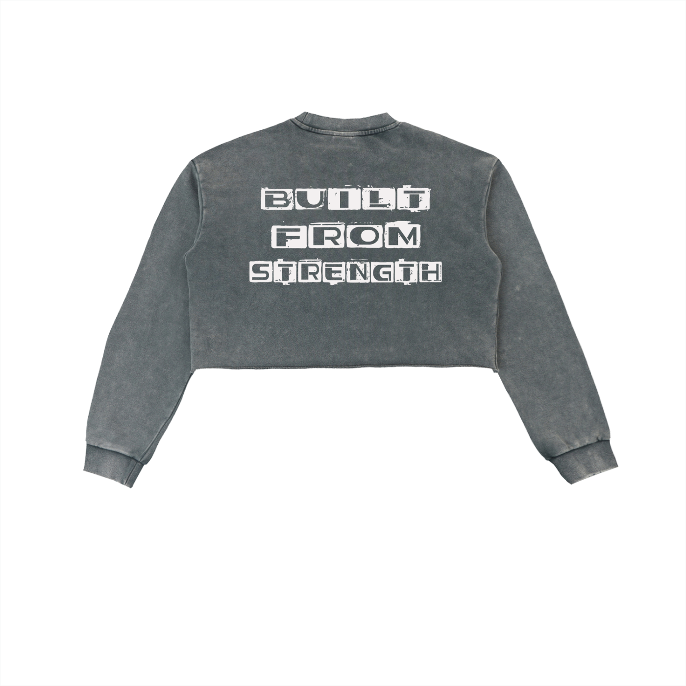 Snow Washed Raw Edge Cropped Sweatshirt