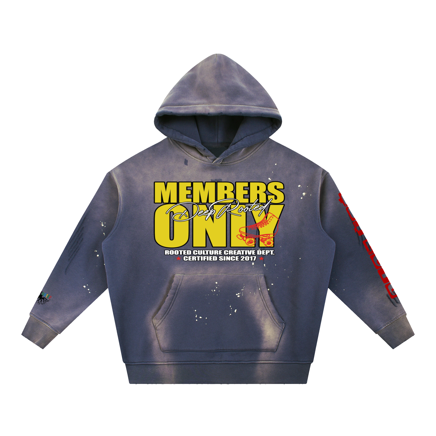 Vintage Washed Frayed Fleece Hoodie