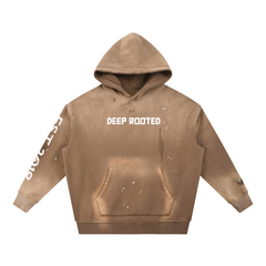 Vintage Washed Frayed Fleece Hoodie