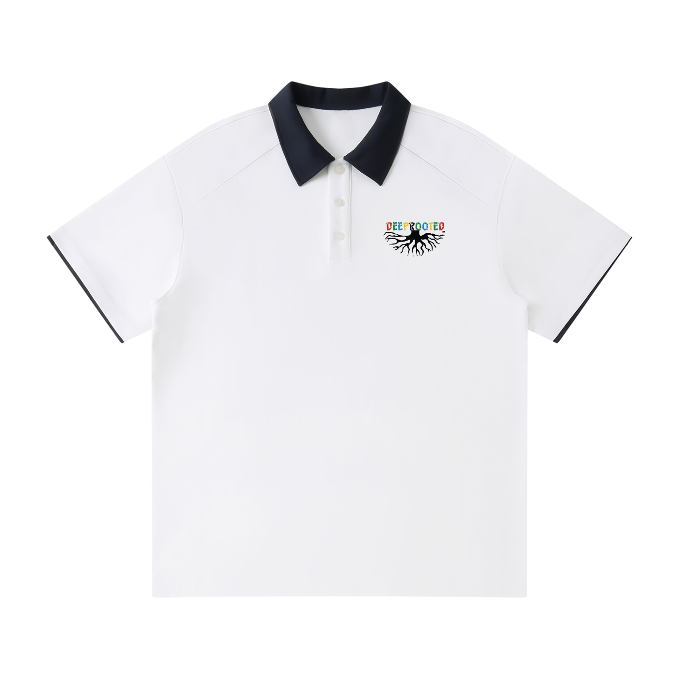 Contrast Collar Raglan Polo Shirt