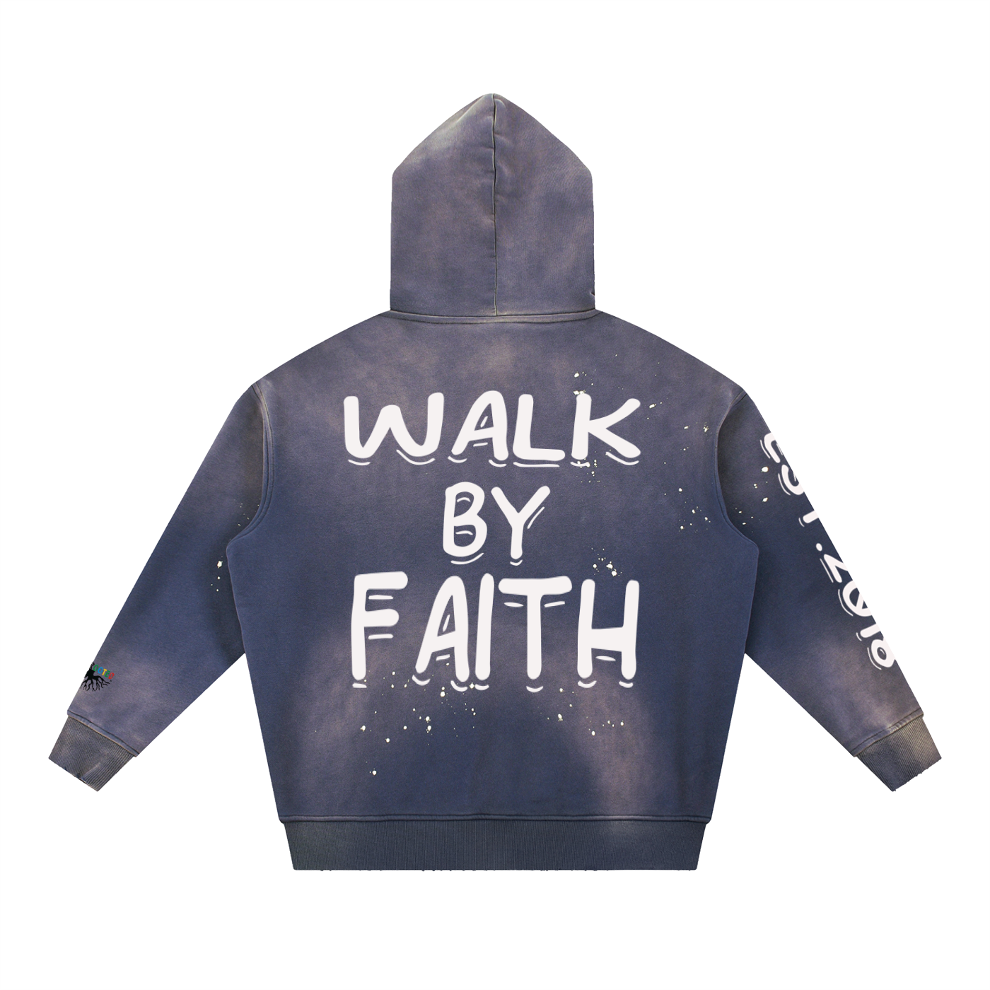 Vintage Washed Frayed Fleece Hoodie