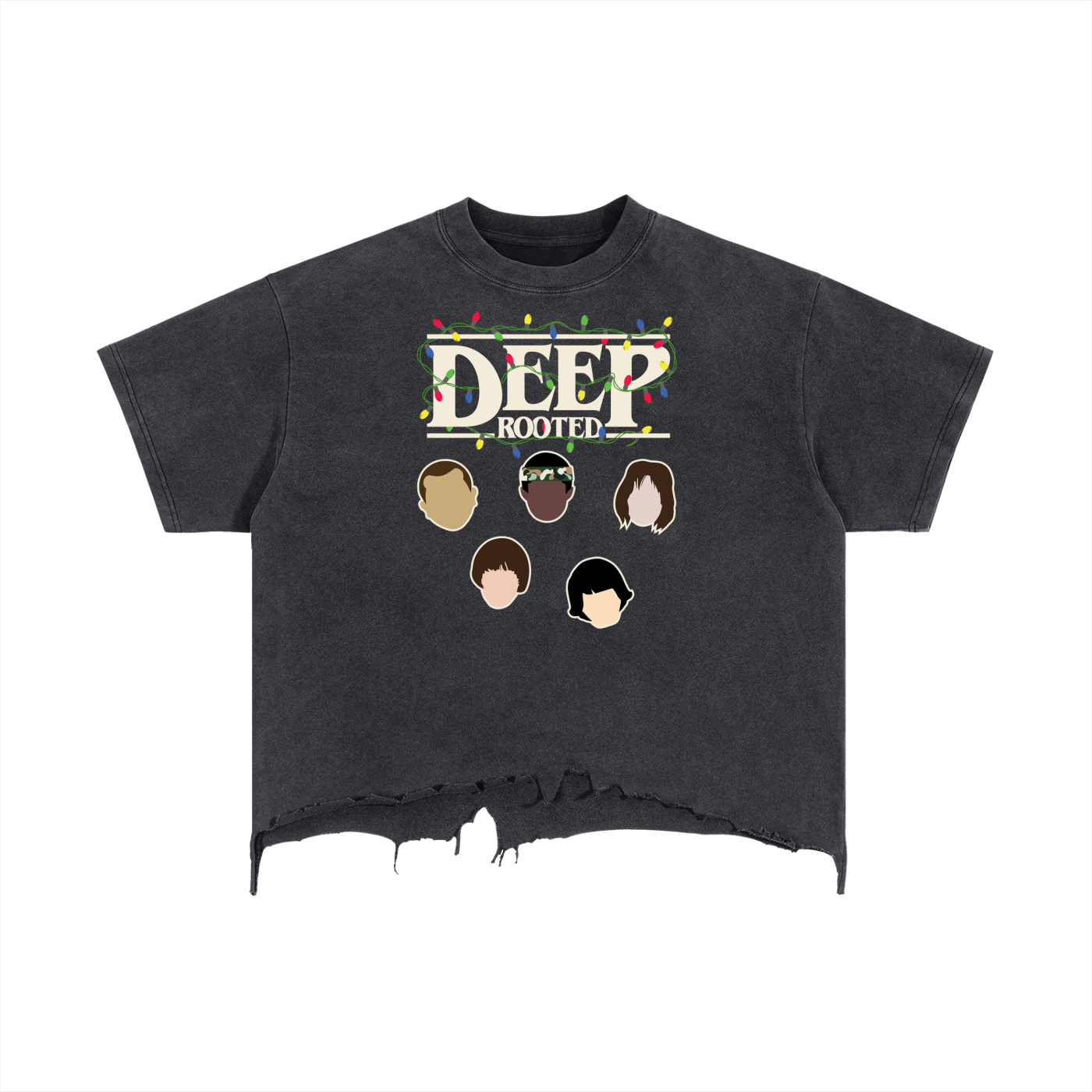 Vintage Wash Boxy Distressed Hem T-Shirt