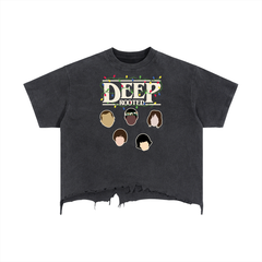 Vintage Wash Boxy Distressed Hem T-Shirt