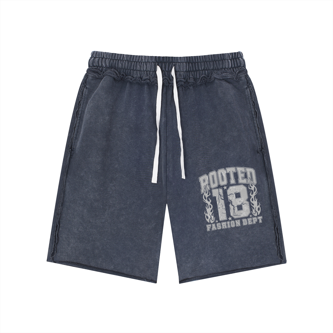 Unisex Mineral Wash Raw Edge Shorts
