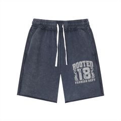 Unisex Mineral Wash Raw Edge Shorts